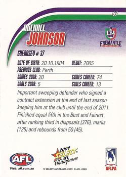 2009 Select AFL Champions #67 Michael Johnson Back